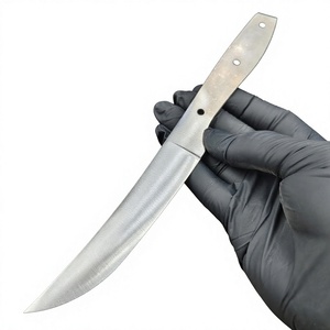4 Lames de couteau en acier inoxydable à pointe traînante, brutes, pour couteau de cuisine DIY, avec 3 trous - Product Image 2