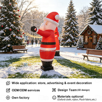 Père Noël Gonflable Dansant dans le Ciel avec Cadeau, Décoration Extérieure de Noël, Homme Agitant les Bras pour Promotion Commerciale des Fêtes