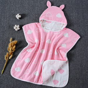 Serviette <span class=keywords><strong>de</strong></span> <span class=keywords><strong>bain</strong></span> pour enfants, 6 couches en gaze <span class=keywords><strong>de</strong></span> coton, cape <span class=keywords><strong>de</strong></span> <span class=keywords><strong>bain</strong></span>, à capuche, pour bébé - Product Image 3