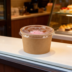 Gobelet en papier kraft écologique durable de haute qualité, imprimé sur mesure, 3 oz, 4 oz, 6 oz, 12 oz, pour l'emballage de la crème glacée - Product Image 2