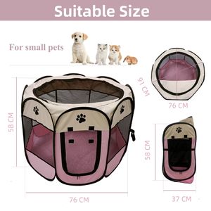 Tragbarer achteckiger zusammen klappbarer Haustier zelt Hunde-und Katzen käfig mit atmungsaktivem Netz für den Innen-/Außen-und Wohnzimmer gebrauch - Product Image 2