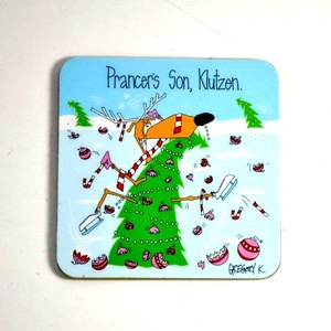 Sous-verre carré Giftway créatif et coloré en panneau de fibres de densité moyenne, papier et liège, design champêtre, écologique et <span class=keywords><strong>isolant</strong></span> thermiquement - Product Image 4