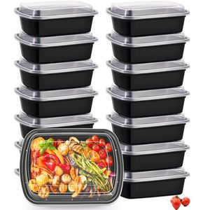 Portable <b>Microwave</b>-Ready Disposable Plastic PP Lunch Box Food Container with Leak-Proof <b>Lid</b> for Take-Away or Meal Prep - Product Image 1