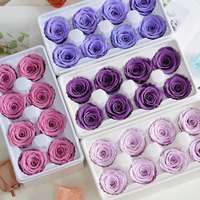 Têtes de roses éternelles de qualité B en gros, 4-5 cm, véritables roses longue durée pour la décoration de mariages et de la Saint-Valentin, OEM