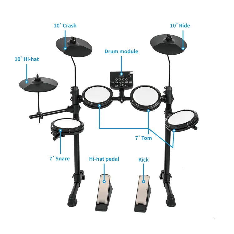 Md200a Awesome Kit Muziekinstrumenten Set Groothandel Elektronische Drumstel Voor Een Beginner