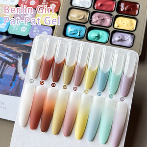 MORDDA Berlin Girl Patting Glue, Gel UV <span class=keywords><strong>para</strong></span> <span class=keywords><strong>Uñas</strong></span> con Color, Base Acuosa, Sin Limpieza, Alta Saturación, Grueso, Degradado, Mezclable, Teñido - Product Image 2