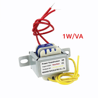 Transformateur d'alimentation EI 1W AC6V 12V 9V 12V 15V 24V à noyau en cuivre, entrée 220V, simple/double sortie