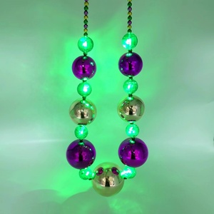 Hot Selling LED Light up Jumbo <strong>Bead</strong> Necklace Jumbo Shine Bright <strong>Mardi</strong> <strong>Gras</strong> <strong>Beads</strong> for Back to School New Arrival Factory Price - Product Image 3