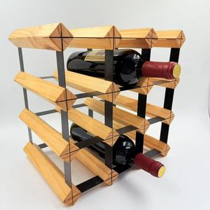 Estante para vinos de madera de pino, estante de exhibición de almacenamiento de varias capas para uso en la sala de estar del hogar - Product Image 2