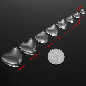 Cabochons en verre transparents en forme de cœur à dos plat de 8-30 mm, cabochons en cristal clair, camées pour la fabrication de bijoux DIY, fournitures V1007 - Product Image 2