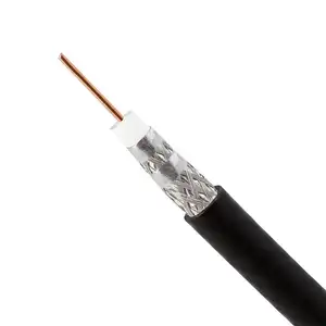 RG6铜线铝屏蔽RG6闭路电视电缆75欧姆通信电缆与电力复合同轴电缆