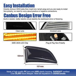 Vente en gros <span class=keywords><strong>de</strong></span> feux <span class=keywords><strong>de</strong></span> clignotants séquentiels à LED 12V pour rétroviseur, pour Volvo XC60 2008-2014, lentille fumée, <span class=keywords><strong>feu</strong></span> <span class=keywords><strong>de</strong></span> position latéral - Product Image 3