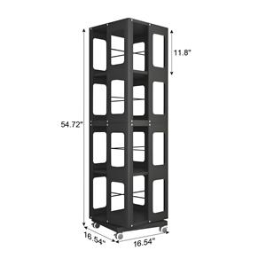 4-Tier thép xoay kệ sách với bánh xe kích thước lớn mạnh mẽ và rộng rãi giá sách kệ sách dễ dàng lắp ráp chúng tôi kho trong kho - Product Image 5