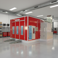 Cabine de peinture chauffante portable à brûleur diesel - Tente de peinture ventilée pliable avec plateau tournant et éclairage LED