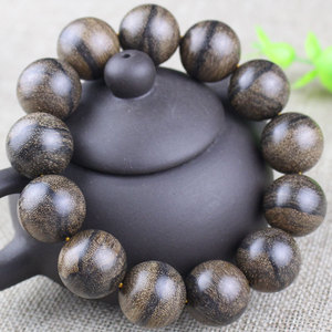 Agarwood <b>Bracelet</b> 20mm Round Beads Unisex Religious Jewelry Collectible Tiger Skin Pattern Hangzhou Origin - Product Image 1