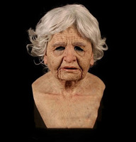 Latex personnes âgées masque grand-mère grand-mère habiller accessoire personnes âgées visage horreur maquillage blague fantôme Festival effrayant décors vieux hommes Halloween
