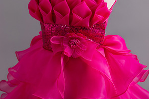 Costumes de carnaval d'Halloween, robe élégante moelleuse à queue de fille fleurie pour enfants, robe de princesse pour fête d'anniversaire avec nœud - Product Image 4