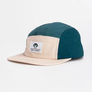 Custom Design Your Own logo for Kids Peacock Green Blue Two Tone Colorblock 5 Panel Hat Camper Manufacturing - Product Image 2