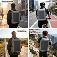 Sac à dos de voyage pour ordinateur portable Tech Style avec panneau solaire et chargement USB, compatible TSA pour téléphone et ordinateur portable - Sac à dos décontracté pour week-end et randonnée