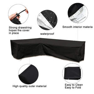 Housse de mobilier d'extérieur en tissu Oxford 210D, anti-poussière et imperméable, en forme de L pour canapés d'angle, fabriquée en tissu polyester durable - Product Image 3