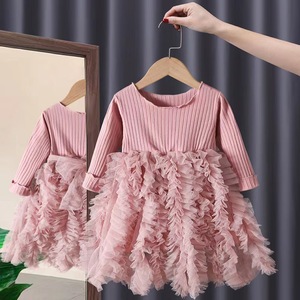 2023 robes pour filles en gros infantile enfant en bas âge bébé petite fille princesse Smock robes mignon rose Pageant robe de soirée de mariage - Product Image 1