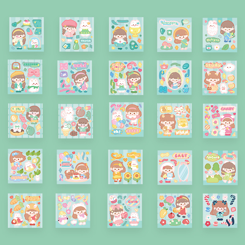 Ragazza, verde, 25 fogli