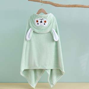 Toalla de Baño con Capucha de Terciopelo Suave y Altamente Absorbente, Manta Tipo Bata Cuadrada con Diseño de Dibujos Animados para Niños Pequeños, Uso en Dormitorios y Hoteles - Product Image 6