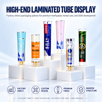 Tubes de dentifrice en aluminium et plastique de 50 ml, compressibles, avec bouchon à vis, logo personnalisé imprimé UV, emballage pour soins bucco-dentaires en vrac