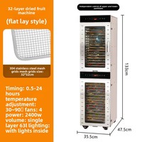 Industriële goedkope fruit-, kippenpootjes- en chilidehydratormachine, 32 trays, twee deuren
