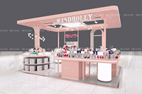 Kiosque de présentation de produits cosmétiques haut de gamme BKC003 pour la vente au détail et la conception de salles d'exposition de soins de la peau en centre commercial