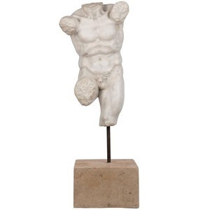 Buste en marbre décoratif pour la maison et l'hôtel, sculpture de torse masculin nu à vendre - Product Image 2