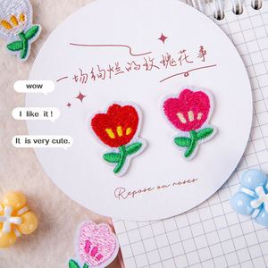 Stock MINI 2.3*3CM Iron On/ Sticker Embroidered Tulip Various Flower Patch for <b>Hat</b> <b>Bag</b> Phonecase Decoration - Product Image 6
