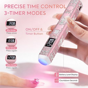 5-in-1 Cute Rabbit UV Nail <b>Lamp</b> Stand, Rechargeable LED Light with 3 Timer Modes, Foldable Stand for Cat Eye & Rhinestone Nails - Product Image 3