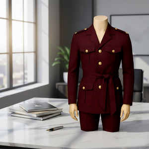 <span class=keywords><strong>ชุด</strong></span>สูทผู้ชายสีเบอร์กันดี แบบซาฟารี กระดุมแถวเดียว ปกแบบโนช์แลปเปิล ทรงเข้ารูป <span class=keywords><strong>ชุด</strong></span> 2 ชิ้น เสื้อแจ็คเก็ตและกางเกงขายาว ซิปผ่าหน้า มีไซส์พลัส สามารถสั่ง<span class=keywords><strong>ตัด</strong></span>ได้ - Product Image 4