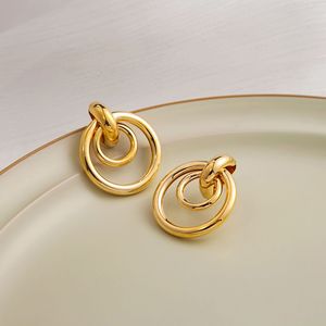 Nouveautés NYY - Boucles <span class=keywords><strong>d</strong></span>'oreilles exquises hypoallergéniques en acier inoxydable plaqué <span class=keywords><strong>or</strong></span> <span class=keywords><strong>multi</strong></span>-<span class=keywords><strong>anneaux</strong></span> pour tous les jours - Product Image 5