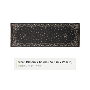 Écharpe châle réversible pour femme en mélange de viscose, motif cachemire, à franges, 190x65cm, 330g, douce et chaude, cadeau pour la Fête Nationale Autrichienne - Product Image 3