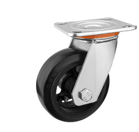 Roue pivotante robuste en caoutchouc de 4, 5, 6, 8 pouces avec plaque supérieure pour chariot industriel