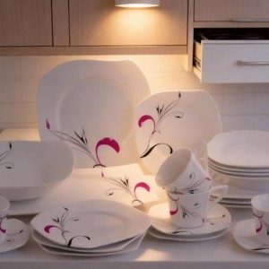 HARVIT Porcelain <strong>Dinnerware</strong> <strong>Set</strong> <strong>for</strong> Restaurants Contemporary Design <strong>8</strong>-Piece - Product Image 3