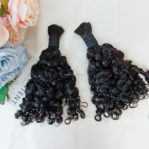 12 ''-30'' Extensión Paquetes de cabello de extremo completo Extensiones de cabello rizado birmano Real Brasileño Remy Cabello humano a granel - Product Image 1