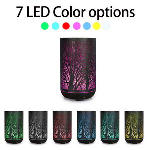 Diffuseur d'arômes de branche de forêt, humidificateur ultrasonique 300 ml avec lumière LED, pour usage domestique, noir - Product Image 3