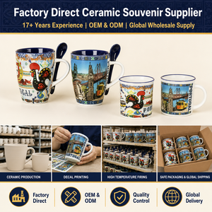 Tasses à <span class=keywords><strong>café</strong></span> en céramique souvenir du Portugal avec motifs traditionnels de coq et de monuments, en porcelaine fine, vente en gros d'usine - Product Image 6