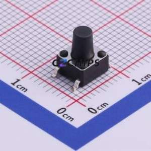 UK-B0228G80-SPJZ25Y Tactile Switch SMD-4P,6x6mm Switch Single Pole Single Throw Round Button 2.5N Vertical Mount - Product Image 1