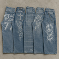 Jeans personnalisés avec motifs imprimés, choix de motifs, design d'illustrations personnalisées, pantalon en denim épais, tenue décontractée de rue, JEANS pour hommes