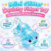 Jouet Squishy Pailleté Personnalisé OEM ODM Vente en Gros Balles Mochi Souples en TPR à Presser en Vrac pour Cadeaux de Fête et Prix Nouveauté de Carnaval