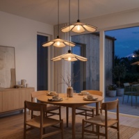 Lampe suspendue en forme de pétale de fleur, abat-jour en PVC naturel, éclairage décoratif pour îlot de cuisine, salle à manger, restaurant