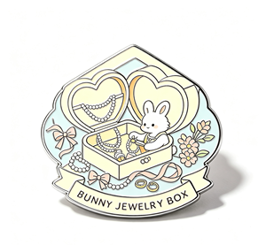 Pin de solapa de metal personalizado, chapado en oro, con esmalte duro, diseño de conejo y caja de joyería, para ropa, regalo y recuerdo - Product Image 4