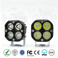 JHS Neblineros - Luces LED Cuadradas de 3 Pulgadas y 40W para Motocicleta, Camioneta, SUV, UTV, Luces Auxiliares de Conducción Todoterreno