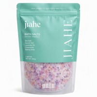 Pochette refermable personnalisée JIAHE avec fenêtre transparente pour sels de bain, gommages corporels, collations, en Mylar, vente en gros