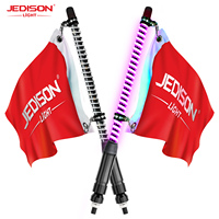 JDS 12V 24V Antenne LED clignotante stroboscopique de sécurité pour l'exploitation minière, type fouet ou mât de drapeau, couleurs Violet, Rose, Rouge, Ambre, Vert, Bleu, longueurs 5ft 6ft 8ft 10ft 12ft, IP67