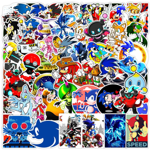 50/100 Uds./Bolsa de Pegatinas de Vinilo Removibles a Prueba de Agua de <span class=keywords><strong>Sonic</strong></span> the Hedgehog para Decoración de Teléfonos, Laptops, Botellas de Agua y Diarios - Product Image 1